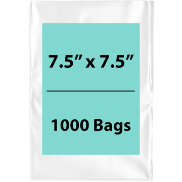 Clear Poly Bags 2 Mil Size: 7.5 inch (width) X 7.5 inch (height) Pack of 1000 Bags